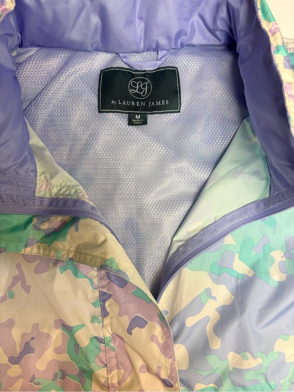 Lauren James Anorak Pullover vent Pastel Camo Windbreaker quarterzip med NO HOOD
